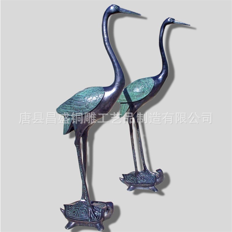 摆件景观动物铸铜鹤 铜鹤雕塑价格G广场实景动物雕塑铸铜仙鹤