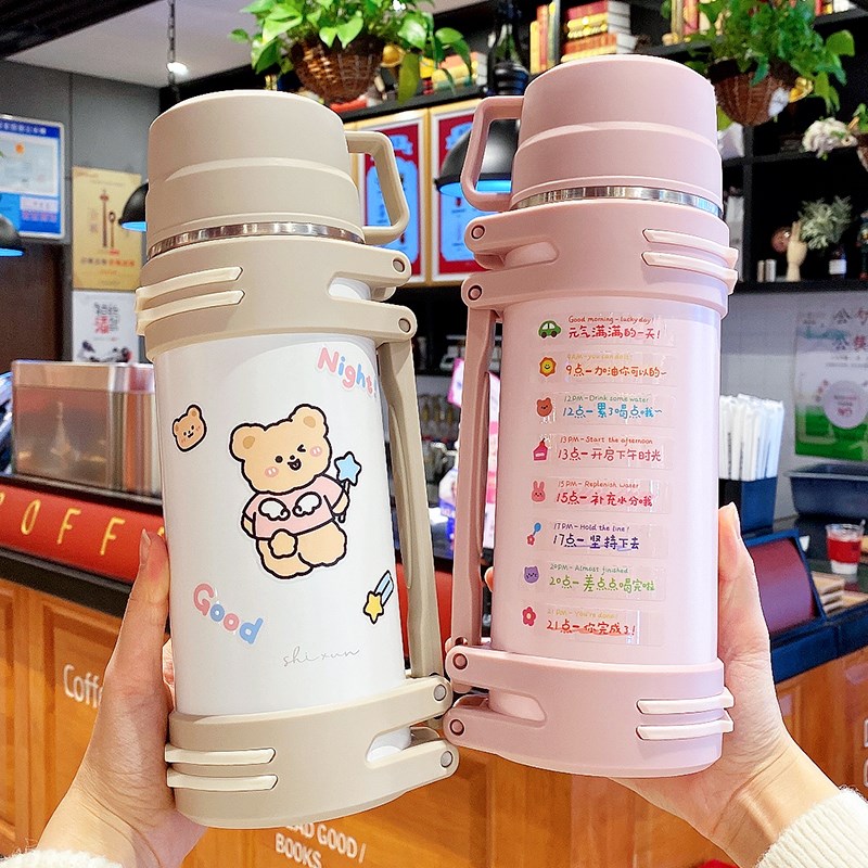 大容量保温d壶宿舍学生1000ml1升家用泡茶带盖水杯子外出旅行水壶