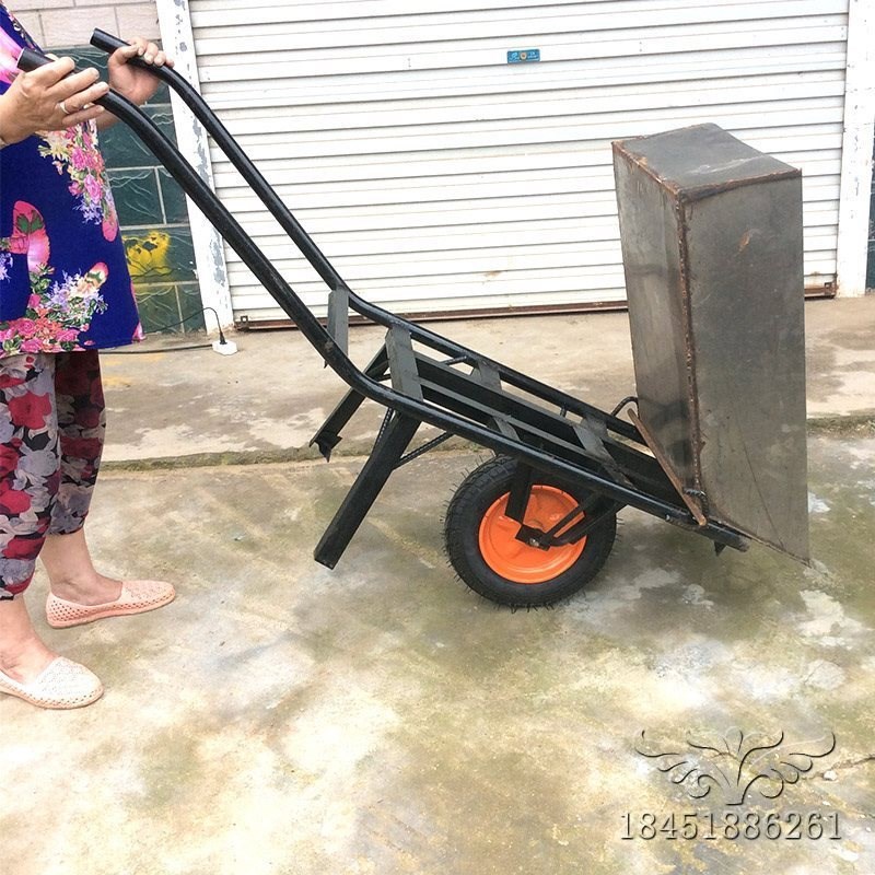独轮小推车工地农用沙泥土建筑翻斗垃圾搬运货花园V人力手推车包