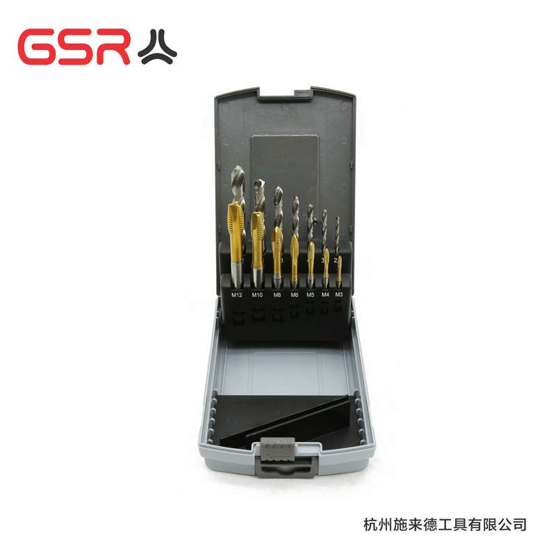 14支先端机用丝锥/钻头组套 螺尖DIN371/DIN376  镀钛 含钴高速钢