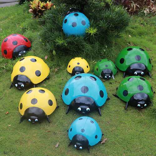 玻璃钢仿真七星瓢虫雕塑幼儿园草坪摆件甲虫模型公园小区绿化装饰