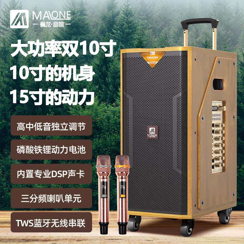 曼龙2024新款音响功放一体机户外k歌带直播卡拉0k广场舞拉杆音箱