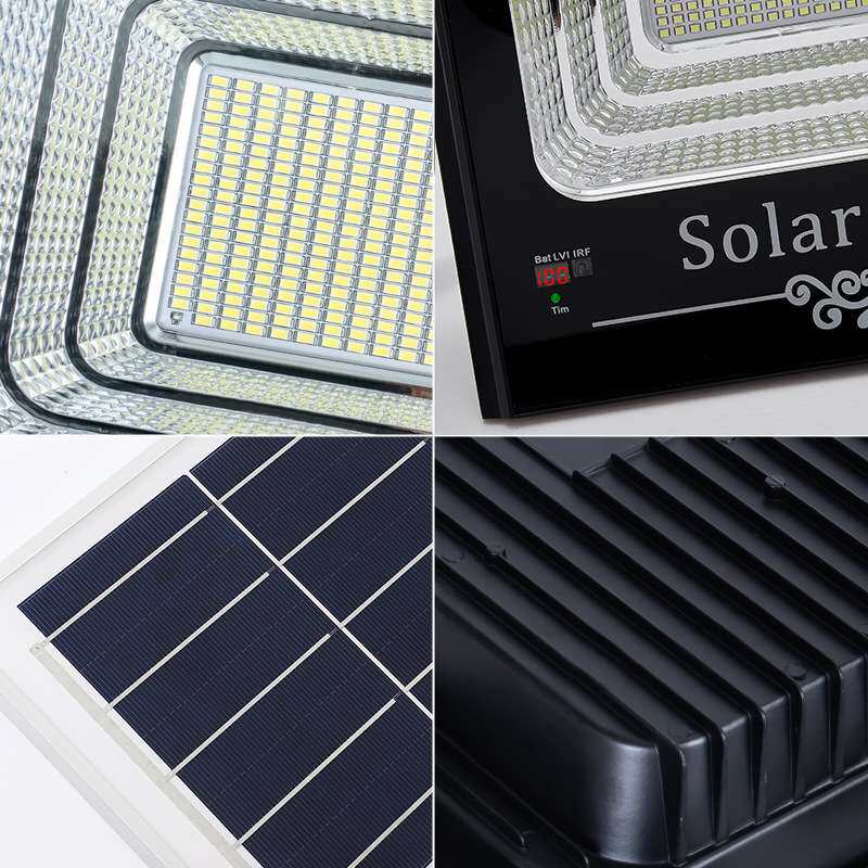 跨境铝材户外led智能数显300W500瓦太阳能泛光灯太阳能庭院投光灯
