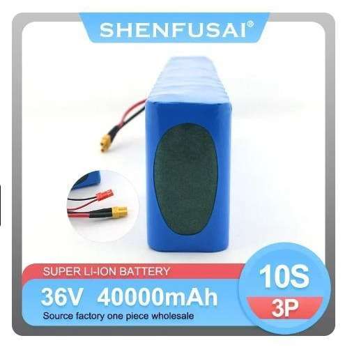 36V40Ah 18650电池组内置 BMS 250W-500W踏板车电池+42V2A充电器