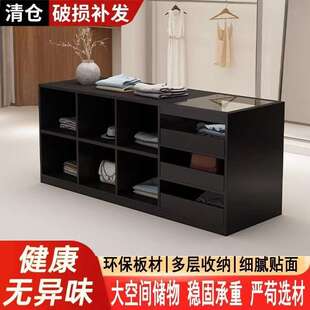 服装 店中岛柜收银台柜台带玻璃摆件饰品陈列柜流水台展示台吧台桌