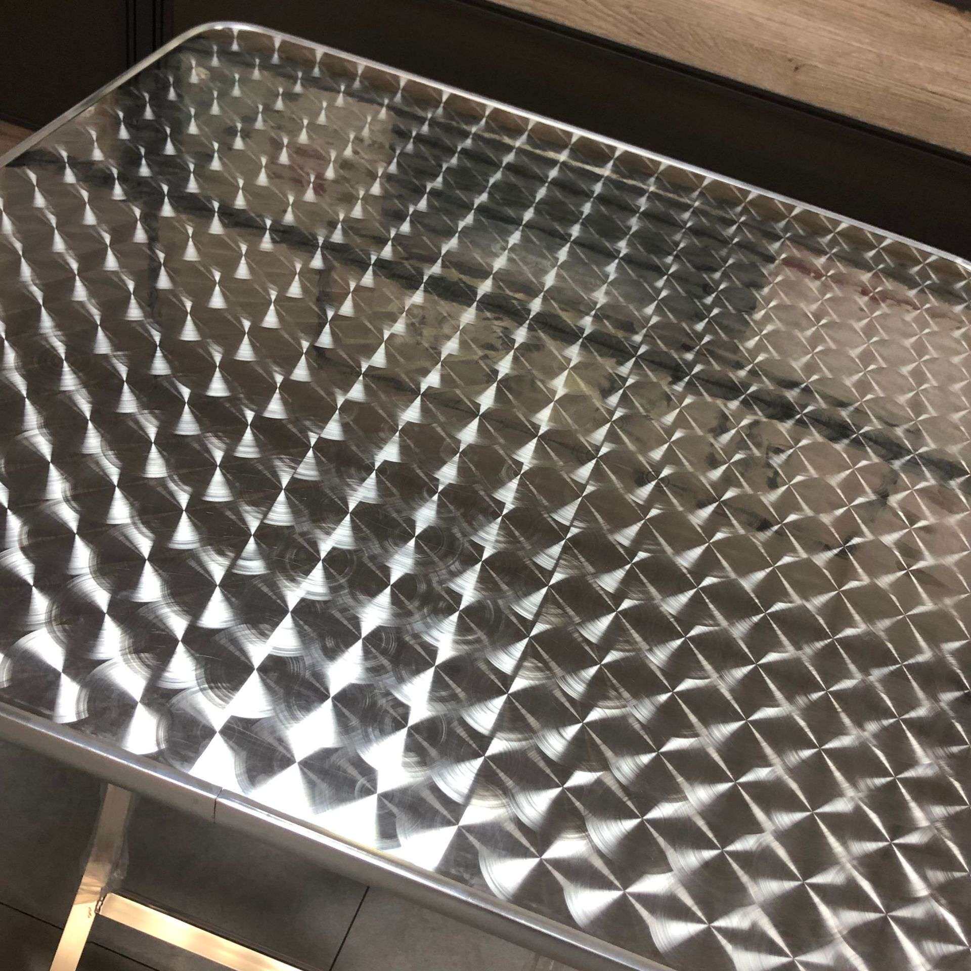 不锈钢餐桌圆桌折叠桌简约户外摆摊便携桌子家用吃饭方桌工业风