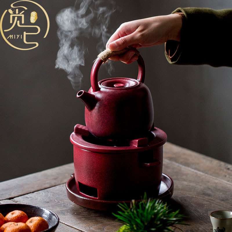 围炉煮茶山楂红户外烤炉煮茶炉家用防爆裂明火可干烧炒茶壶煮茶壶