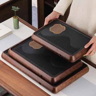 新款精品高端木石质茶盘高级茶台客厅家用蓄水排水两用办公室送礼