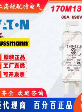 170M1316快速熔断器 690V 80A 巴斯曼BUSSMANN快速熔断器