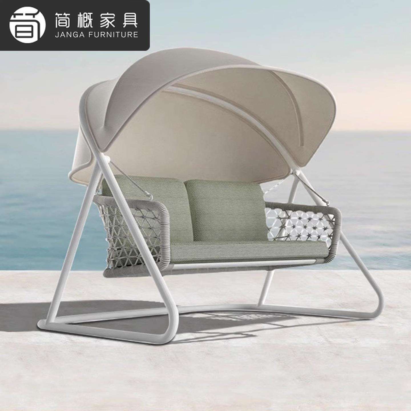 户外别墅露台秋千椅民宿阳台摇椅庭院露天防水防晒双人藤椅吊篮椅