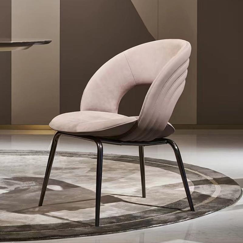 意式轻奢餐椅家用设计师不锈钢卧室梳妆咖啡厅高端售楼处彩虹椅子