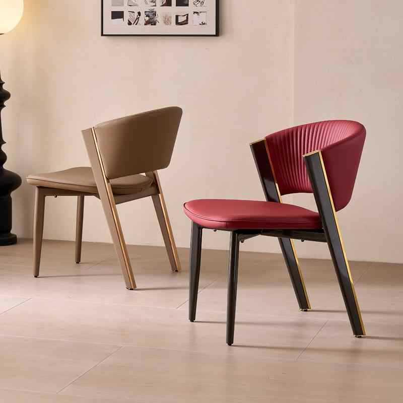 意式轻奢餐椅创意餐厅椅子简约设计师靠背休闲酒店餐桌凳子CC椅