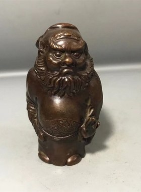 紫铜钟馗小摆i件天师把件手把件工艺品茶宠拐杖头