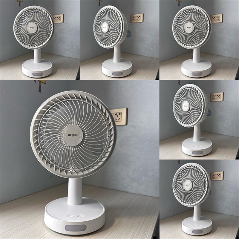 康铭小风扇USBk桌面办公室可充电款摇头小型电风扇大风力学生电扇