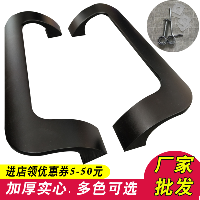 无框玻璃a门拉手实心铝合金推拉C门把手有框大门木门把手黑色阳台