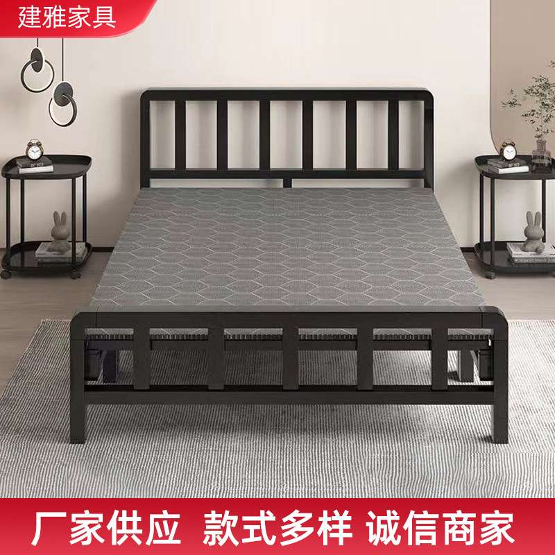 折叠床单人家用成人简约办公室出租屋双人午休铁床加固折叠四折床