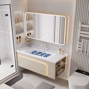 莫顿防水全太空蜂窝铝浴室柜卫生间洗手脸盆陶瓷一体式洗漱台面池