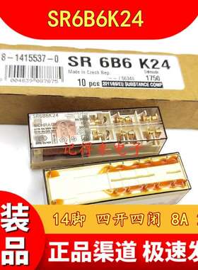 SR6B6K24  24VDC继电器 8-1415537-0 镀金触点 14脚 8A 四开四闭