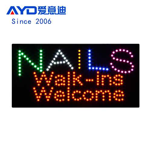 美甲美妆店广告牌标识 LED Nails  Welcome Signs 30X60cm