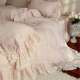 法式 花边公主风超柔双层皱皱纱四件套全棉纯棉被套春夏季 床上用品