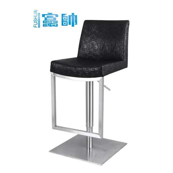 时尚简约酒吧椅休闲椅前台高脚凳旋转升降吧椅不锈钢吧椅旋转