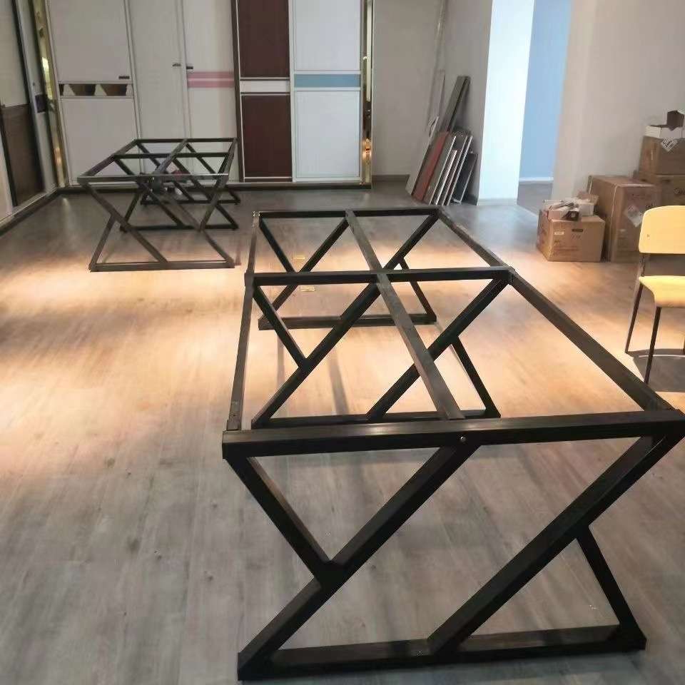 铁艺桌腿支架办公桌会议桌脚架大理石岩板底座餐台电脑桌大板台脚