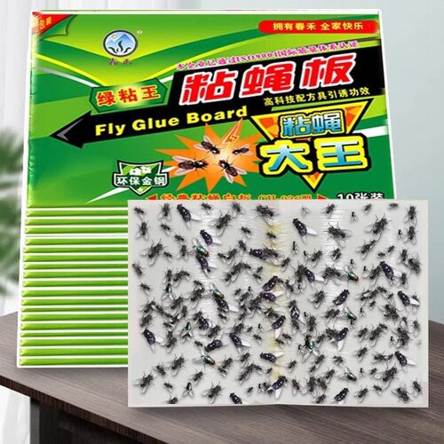 苍蝇贴强力粘苍蝇纸粘蝇板药沾蚊杀手捕捉器灭蝇子神器一扫光家用