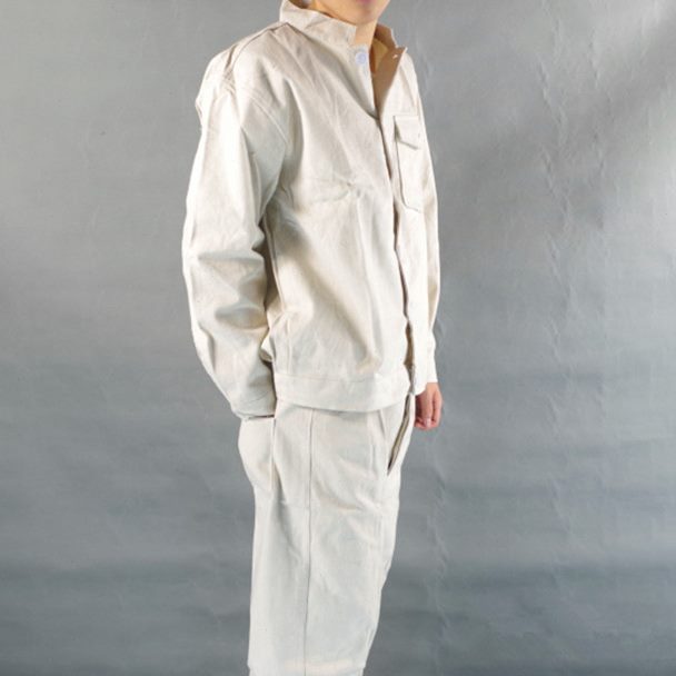 衣服帆布白色工服装工电焊工作服烧纯棉焊工劳保套装男人帆布焊工