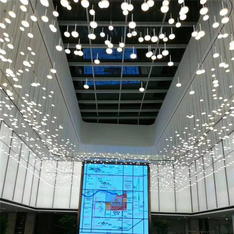 2022制作售楼部亚克力组合吊灯酒店大堂圆形商场非标工程灯具led