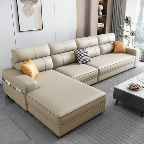 新款猫抓皮贵妃沙发L型客厅小户型爆款奶油风现代简约加宽沙发