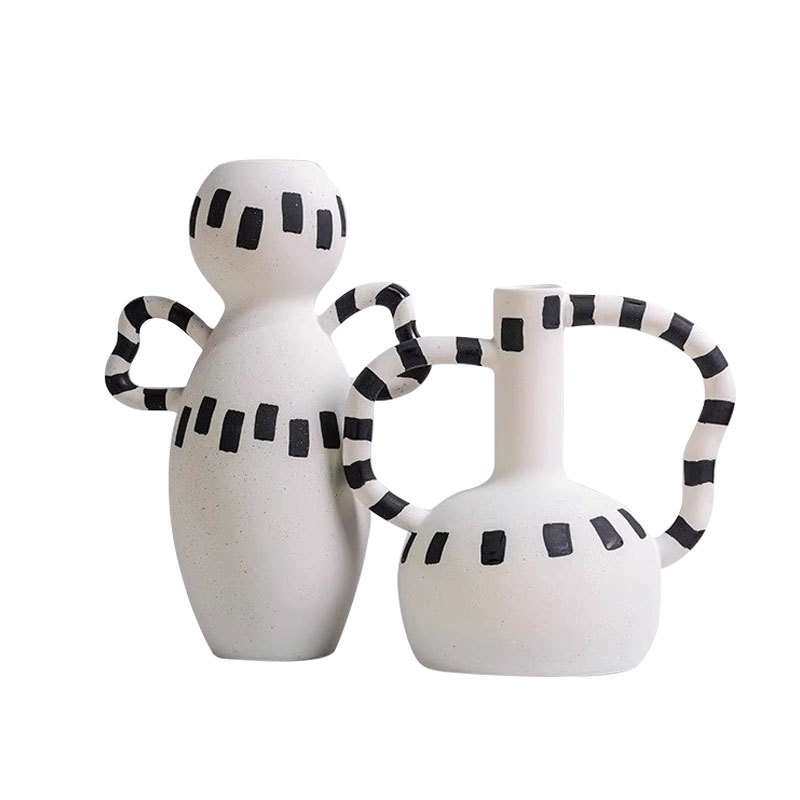 简约黑白斑点花瓶摆件家居软装饰品样板房电视柜售楼处树脂摆件,鲜花速递/花卉仿真/绿植园艺,割草机/草坪机,淘宝优惠券,粉丝福利购,淘宝优惠卷