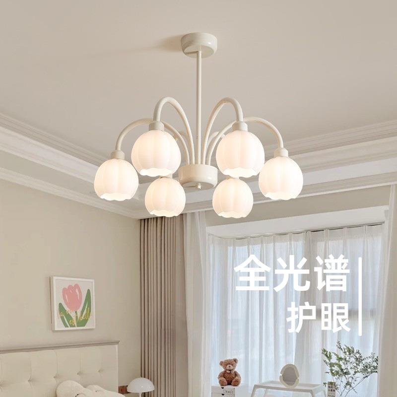 全光谱护眼奶油南瓜吊灯现代简约风房间卧室中山灯具客厅餐厅灯