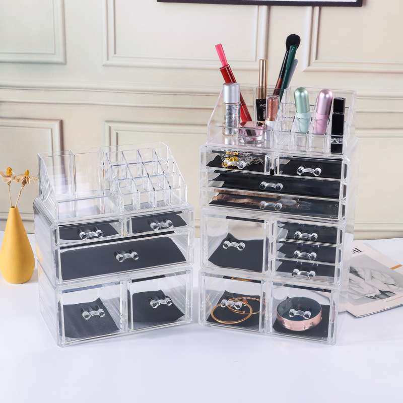 透明PS桌面抽屉式收纳盒整理盒套装首饰展示盒子三四层组合置物架,3C数码配件,USB灯,淘宝优惠券,粉丝福利购,淘宝优惠卷