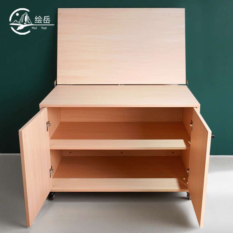 美术升降静物台移动带轮写生台榉木可调高度抽屉静物桌素描摆放台