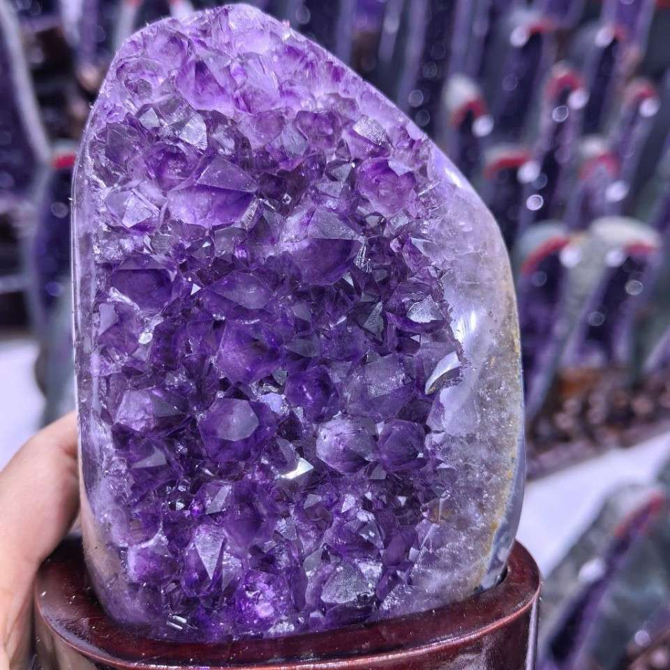 天然紫水晶摆件紫晶簇紫晶块消磁水晶原石巴西乌拉圭摆件