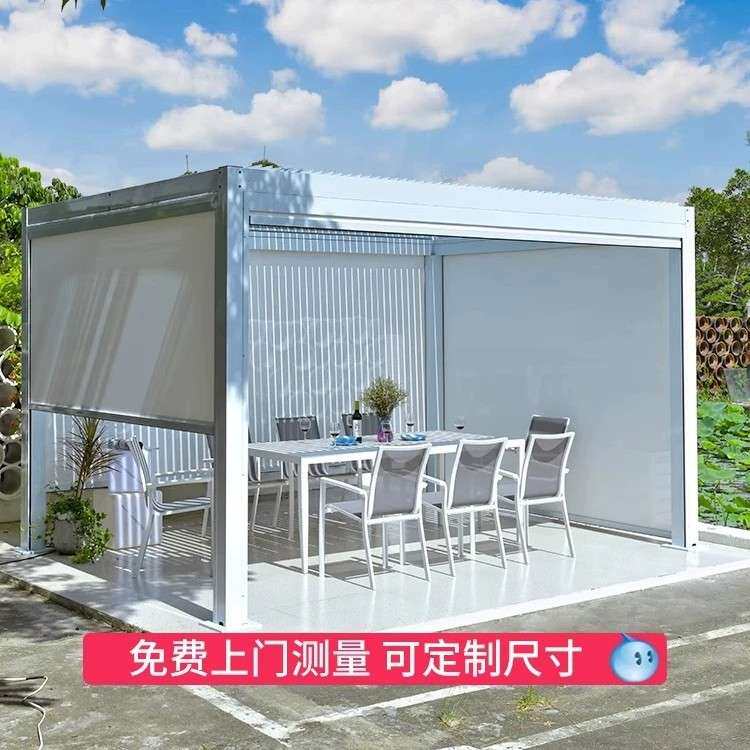户外凉亭庭院电动铝合金遮阳棚花园别墅新中式现代阳光房上海凉亭