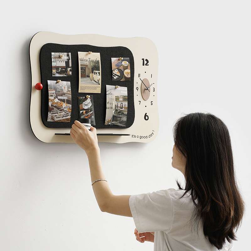 WOZOOM屋准毛毡板展示板拍立得卧室照片墙客厅挂钟装饰创意留言板
