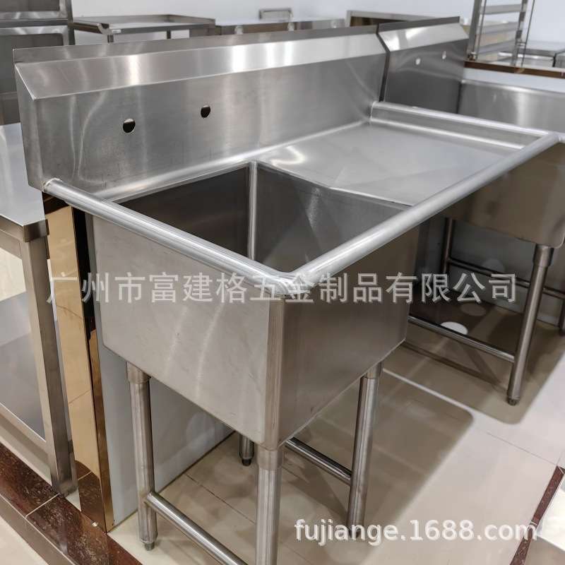 加厚不锈钢单星台盆水池单槽双洗碗盆商用厨房三眼洗手池