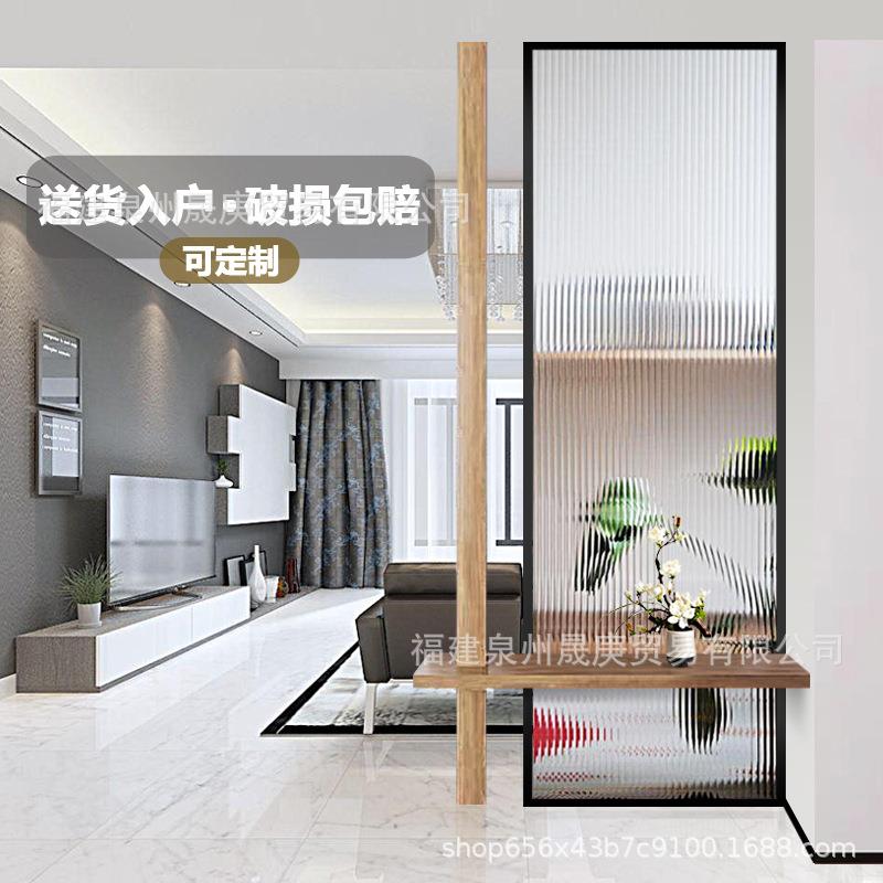 浴室玻璃铁艺屏风隔断 餐厅厨房简约屏风 卧室玄关遮挡装饰格挡