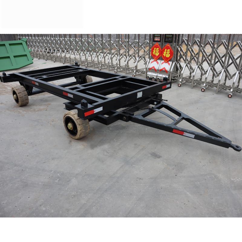 10吨框架拖车骨架拖车箱体运输挂车厂内中专平板拖车