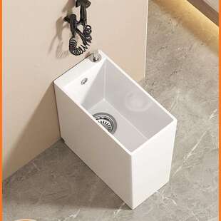 斐希丁家用拖把池窄长型卫生间阳台拖布池极窄小号小户型洗拖把池