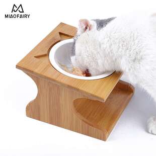喵仙儿宠物木质餐桌宠物碗猫碗猫餐桌猫用品瓷碗宠物用品