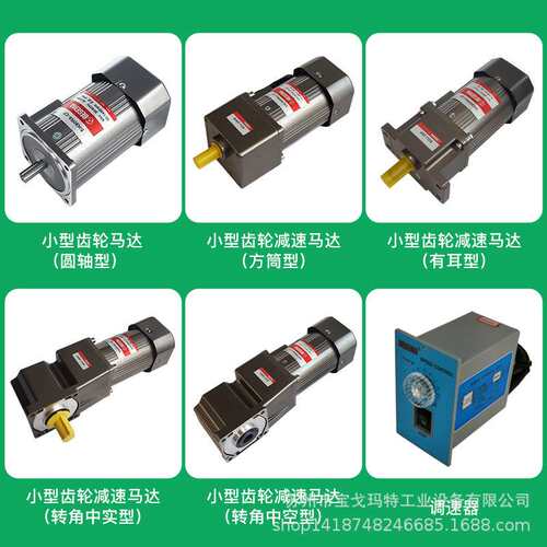 中大力德6W-200W交流齿轮减速马达 220V调速感应阻尼定速刹车电机