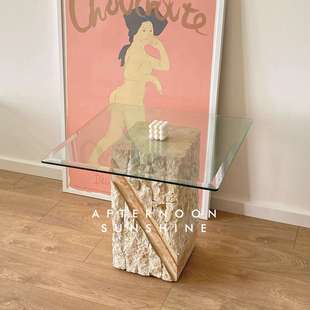 轻奢天然黄洞石茶桌玄关台边几小户型家居支持款式摆件梳妆台