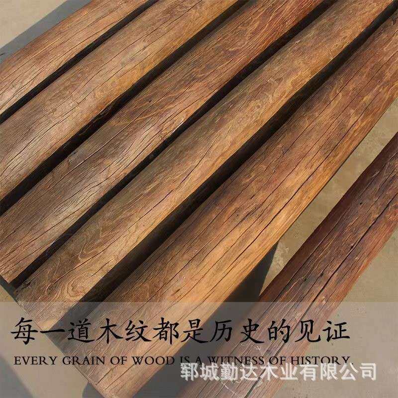 老榆木柱子风化防腐木实木圆柱民宿隔断屏风立柱老旧木头