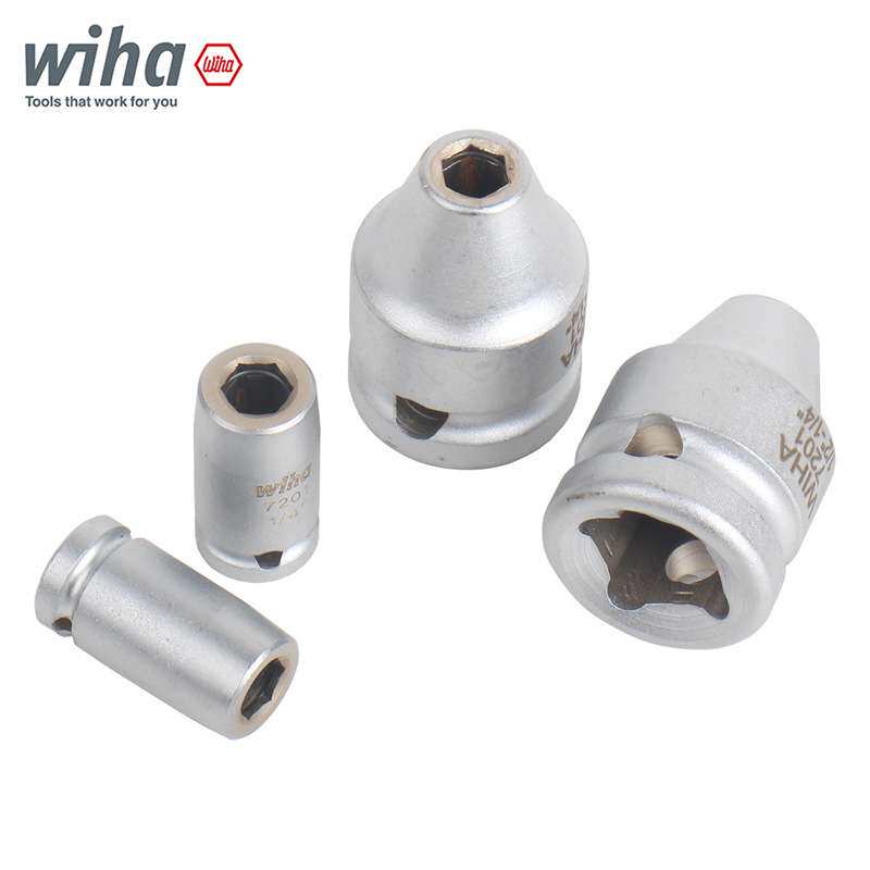 德国wiha威汉批头套筒接头旋具大小转接头方孔1/2转1/4转1/4六角