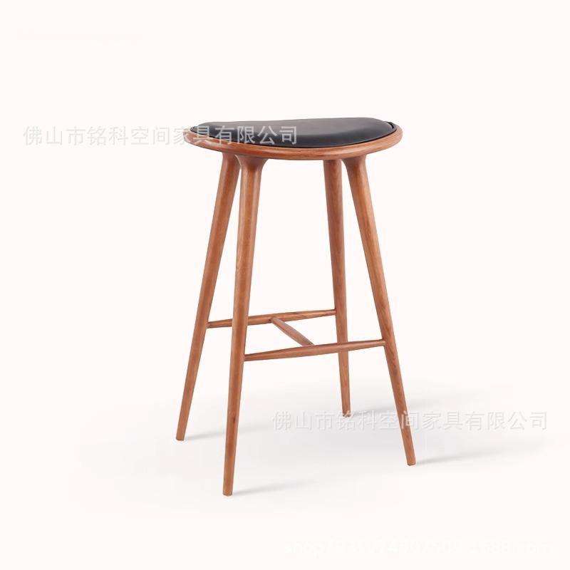 实木吧椅吧台高脚简约现代岛台椅酒吧餐厅酒店吧椅咖啡厅中餐厅椅