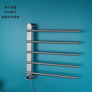 电热毛巾架整体碳纤维加热浴室卫生间不锈钢电加热毛巾架浴巾拉丝