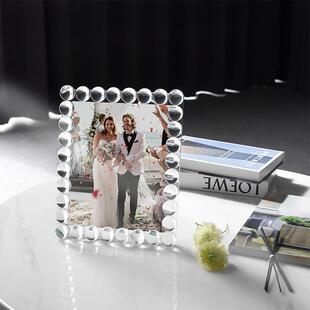 简约相框K9水晶玻璃床头柜办公桌摆台摆件相片架水晶石现代简约