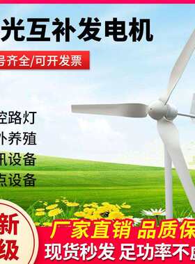 家用小型风力发电机大功率1000W风光互补系统小形路灯船用220v24v